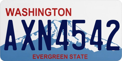 WA license plate AXN4542