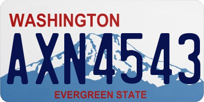 WA license plate AXN4543