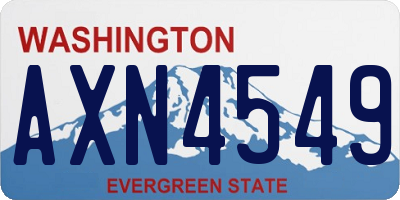 WA license plate AXN4549