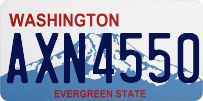 WA license plate AXN4550