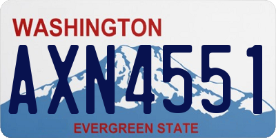 WA license plate AXN4551