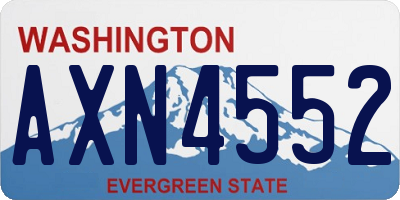 WA license plate AXN4552