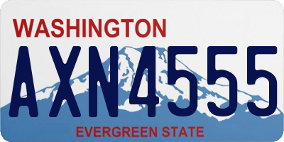 WA license plate AXN4555