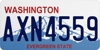 WA license plate AXN4559
