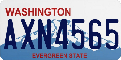 WA license plate AXN4565