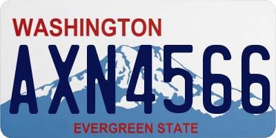 WA license plate AXN4566