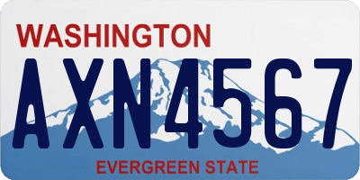 WA license plate AXN4567