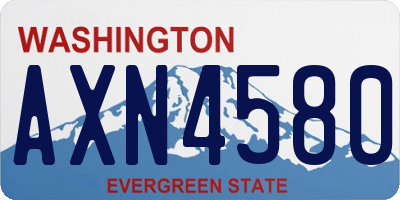 WA license plate AXN4580