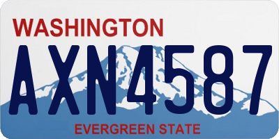 WA license plate AXN4587