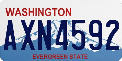 WA license plate AXN4592