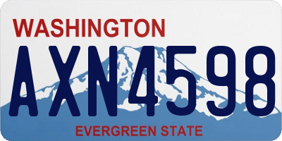 WA license plate AXN4598
