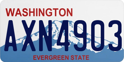 WA license plate AXN4903