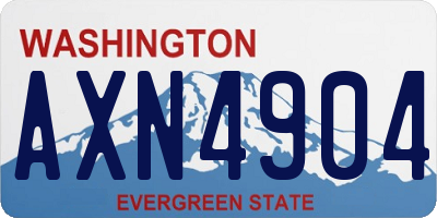 WA license plate AXN4904
