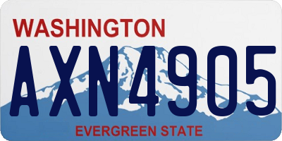 WA license plate AXN4905