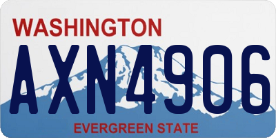 WA license plate AXN4906