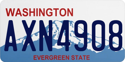 WA license plate AXN4908