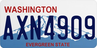 WA license plate AXN4909