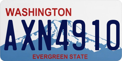 WA license plate AXN4910
