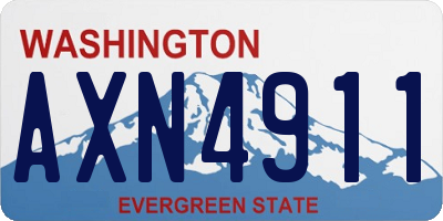 WA license plate AXN4911