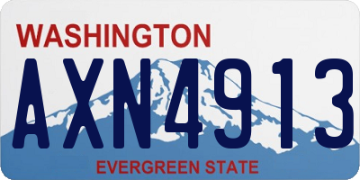 WA license plate AXN4913