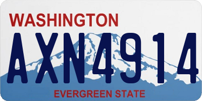 WA license plate AXN4914