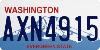 WA license plate AXN4915