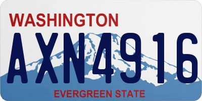 WA license plate AXN4916