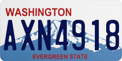 WA license plate AXN4918