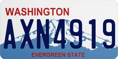 WA license plate AXN4919