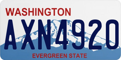 WA license plate AXN4920