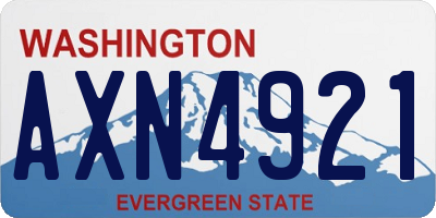 WA license plate AXN4921