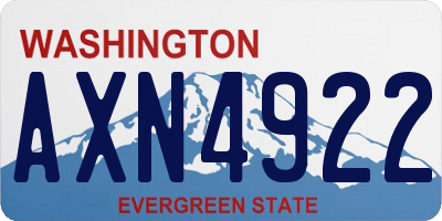 WA license plate AXN4922