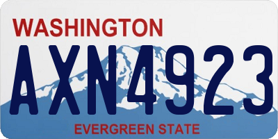 WA license plate AXN4923