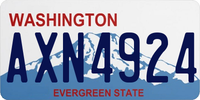 WA license plate AXN4924