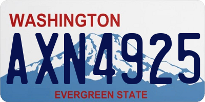 WA license plate AXN4925