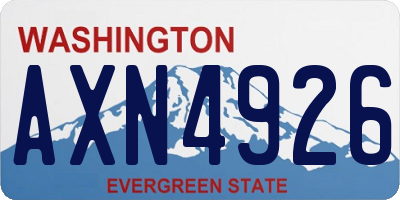 WA license plate AXN4926