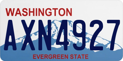 WA license plate AXN4927