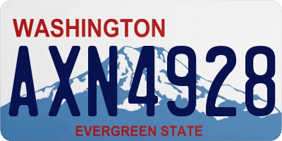 WA license plate AXN4928
