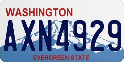 WA license plate AXN4929
