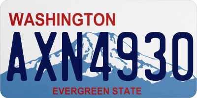 WA license plate AXN4930