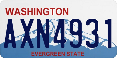 WA license plate AXN4931