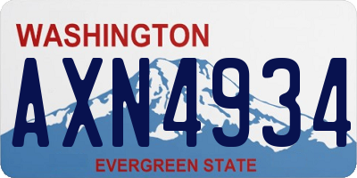 WA license plate AXN4934