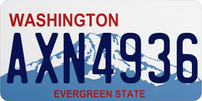 WA license plate AXN4936