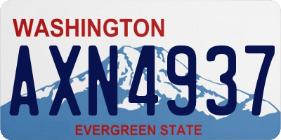 WA license plate AXN4937