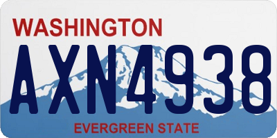 WA license plate AXN4938