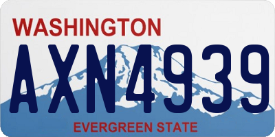WA license plate AXN4939