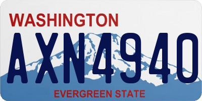 WA license plate AXN4940