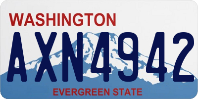WA license plate AXN4942