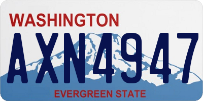 WA license plate AXN4947