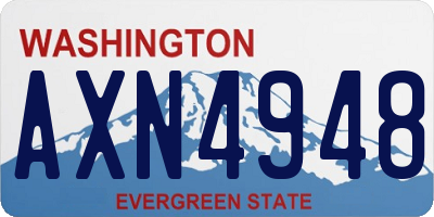 WA license plate AXN4948